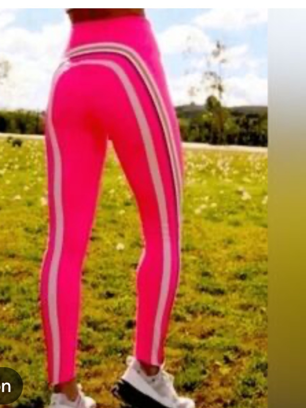 FREE PEOPLE RUN RACER VERTICAL STRIPE LEGGINGS JOGGERS FLAMINGO PINK MEDIUM
